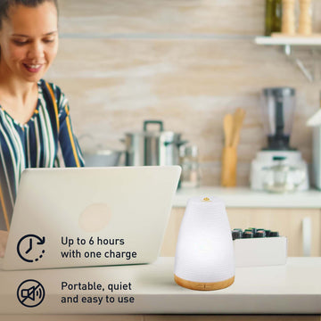 Essential Oils Wellness Bundle – Includes Lava Stone Bracelet, 2-in-1 USB Diffuser, and 6-Pack of 100% Pure Aromatherapy Oils