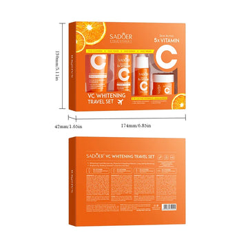 Five-piece vitamin C moisturizing travel skin care set vitamin C facial cleanser toner essence cream portable skin care products