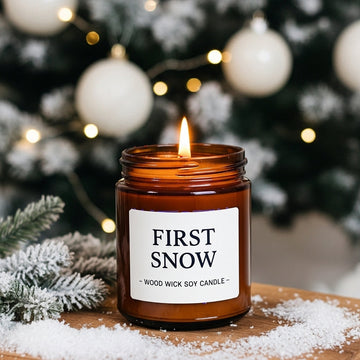 First Snow Wood Wick Soy Candle