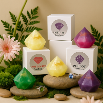 Mystic Amethyst Birthstone Gem Soap with Hidden Silver Ring - Skincare Lab