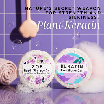 Keratin Shampoo and Conditioner Bar Set for Intense Hair Repair