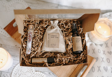 Pillow Spray, Relax Roller, Oatmeal Soak & Rose Test Tubesm Gift Set
