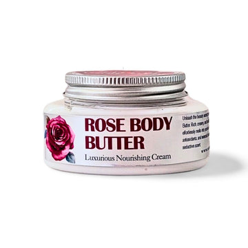 Rose Body Butter for Dry and Sensitive Skin, Luxurious Nourishing Cream